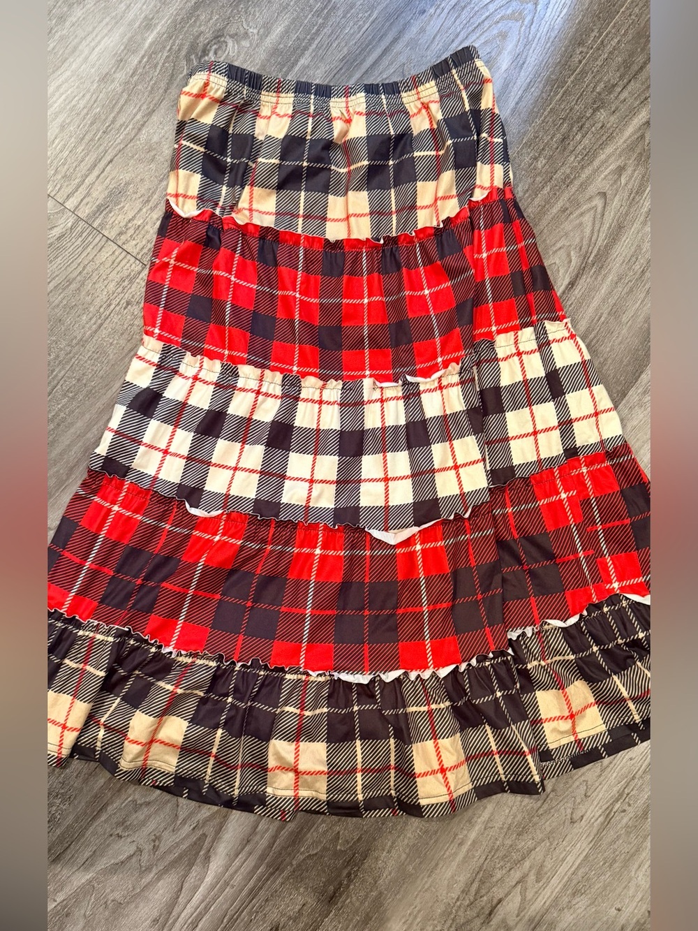 Girls Red Black Print Maxi Skirt 13/14 pixie girl new
